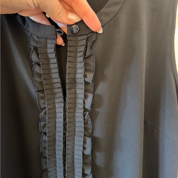 Black Ruffle Sleeveless Mini Dress - Picture 3 of 7